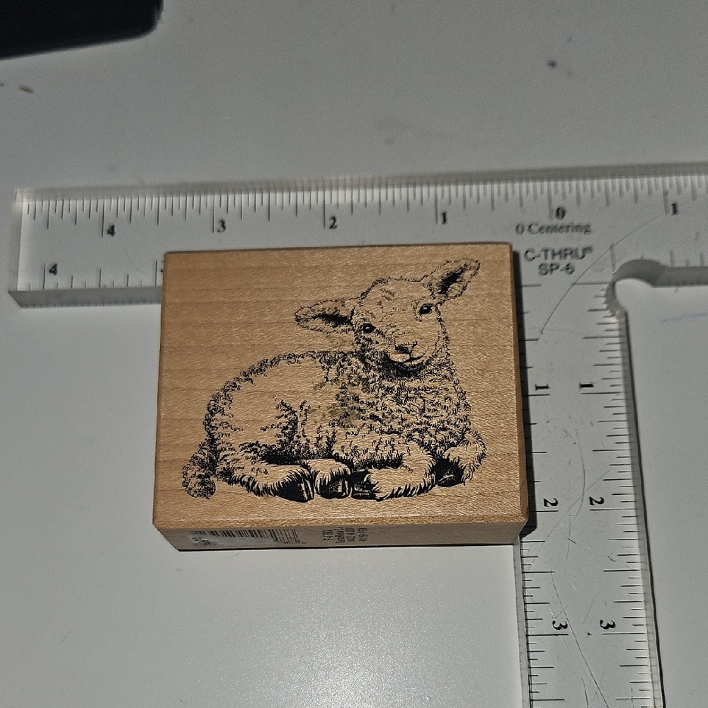 Vintage Lamb Rubber Stamp
